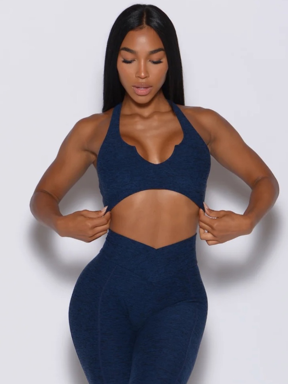 Bombshell Sportswear Navy V-Front Sports Bra